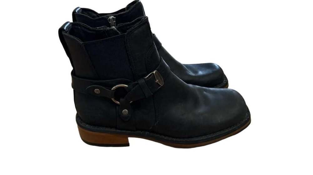 Harley-Davidson Black Leather Harness Boots womens Size 7.5